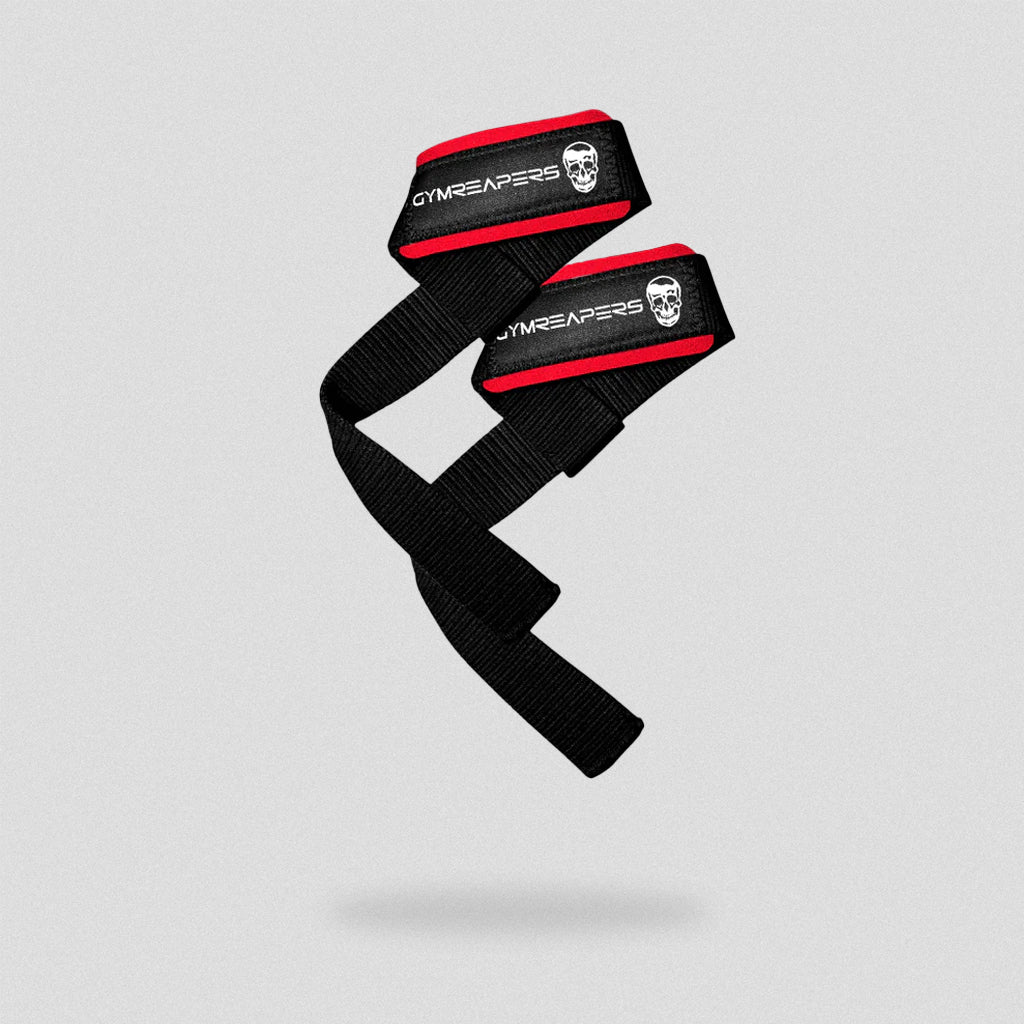 Lifting Straps | Premium Padded Weightlifting Straps - Red/Black