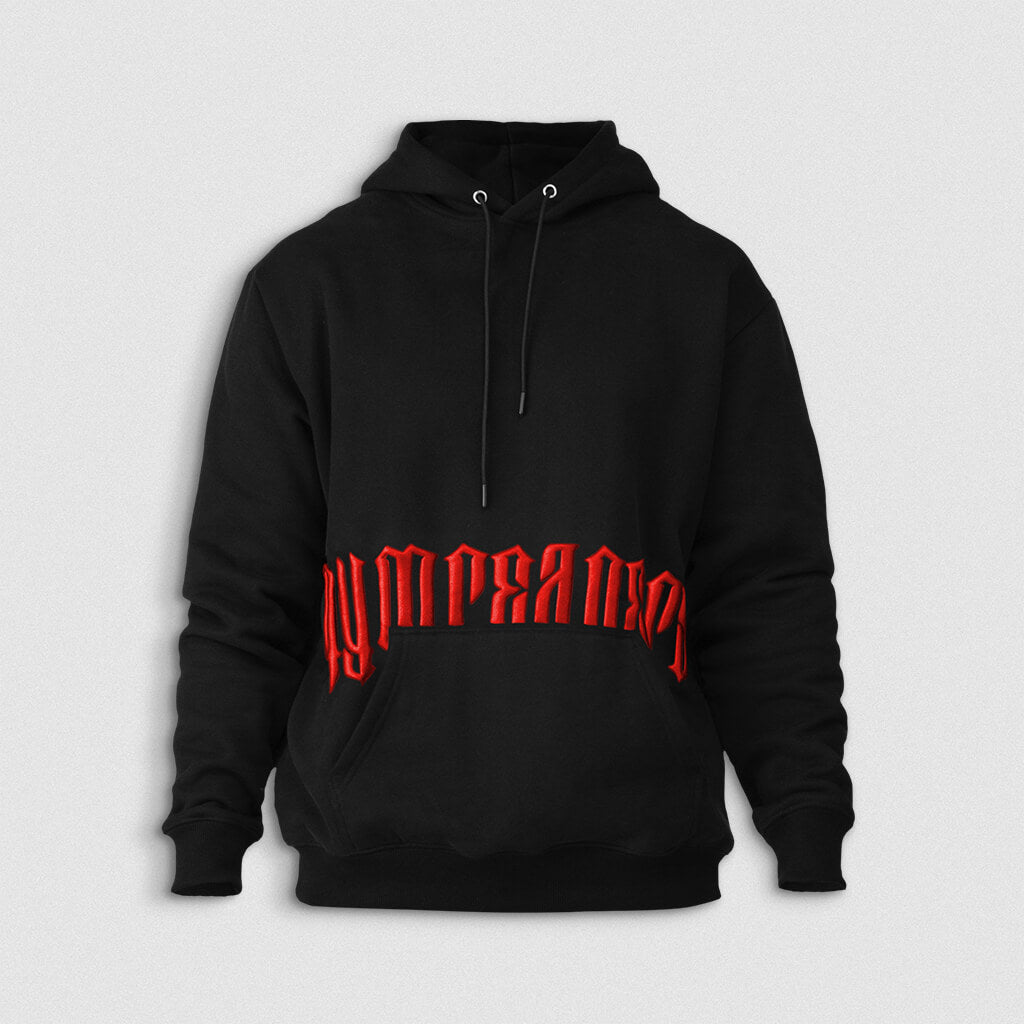 Thrasher hoodie black and on sale red