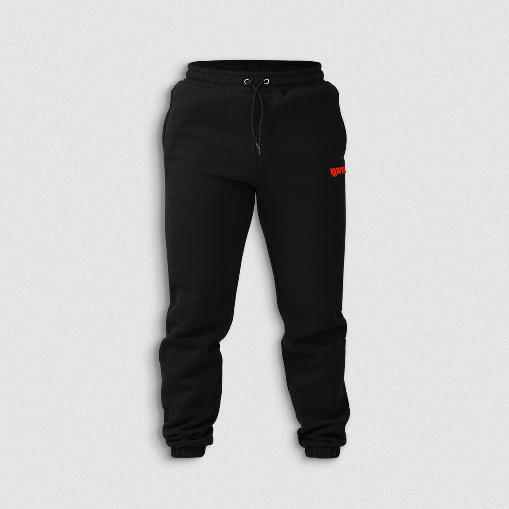 Red black online joggers