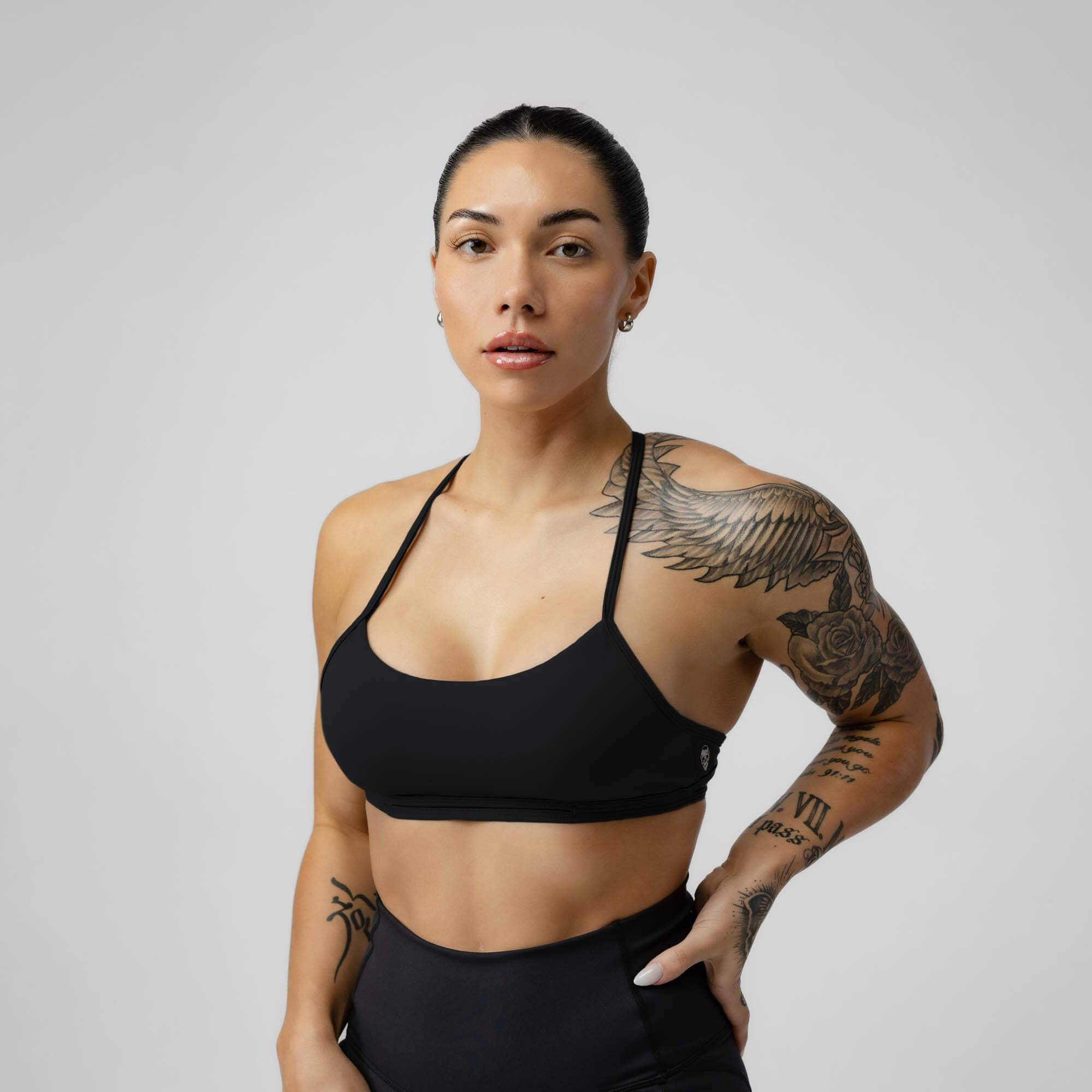 Space Time Training Sports Bra in Black