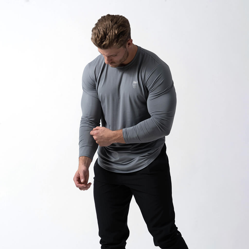 Long sleeve gym shirts on sale mens