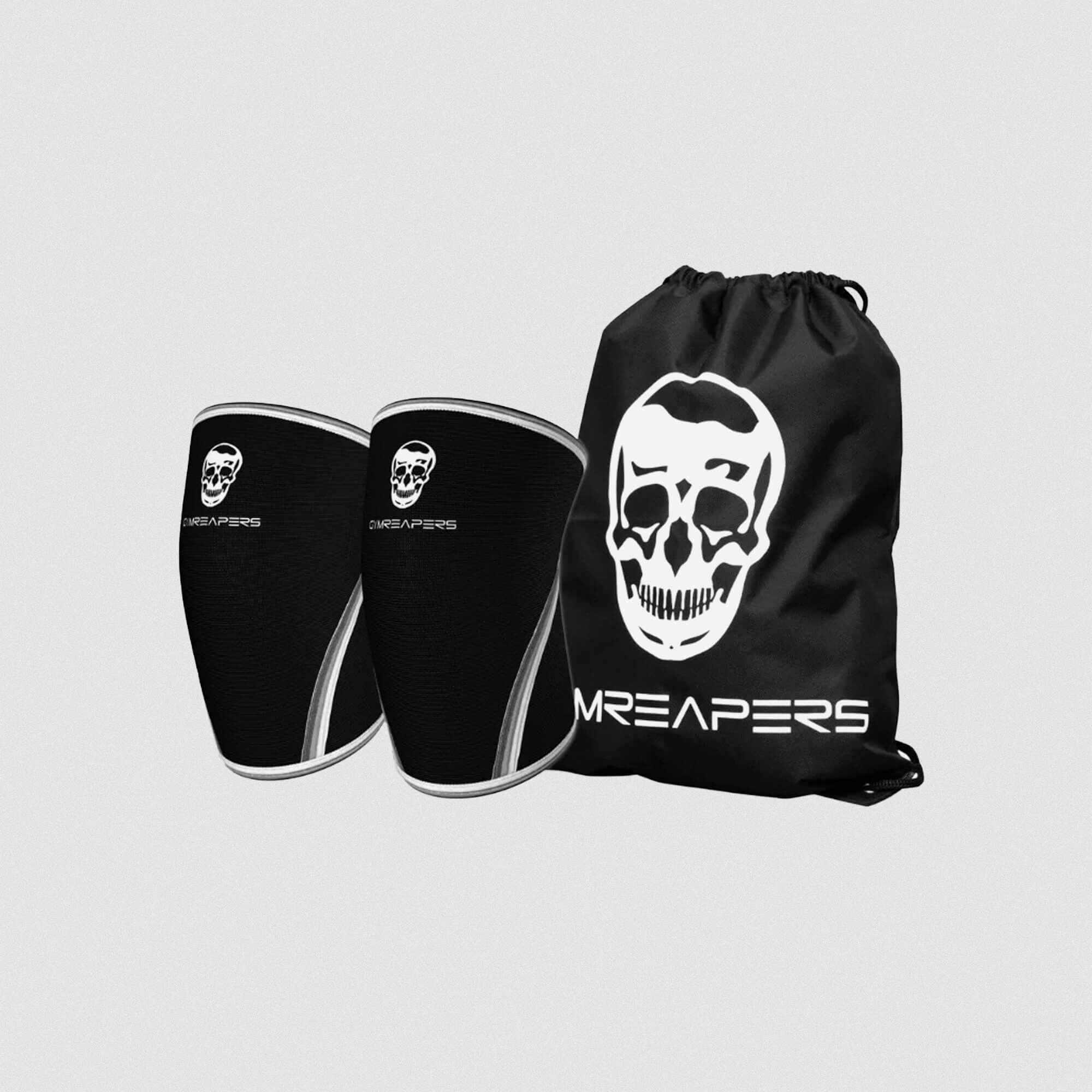 7mm knee sleeves black white with carry bag
