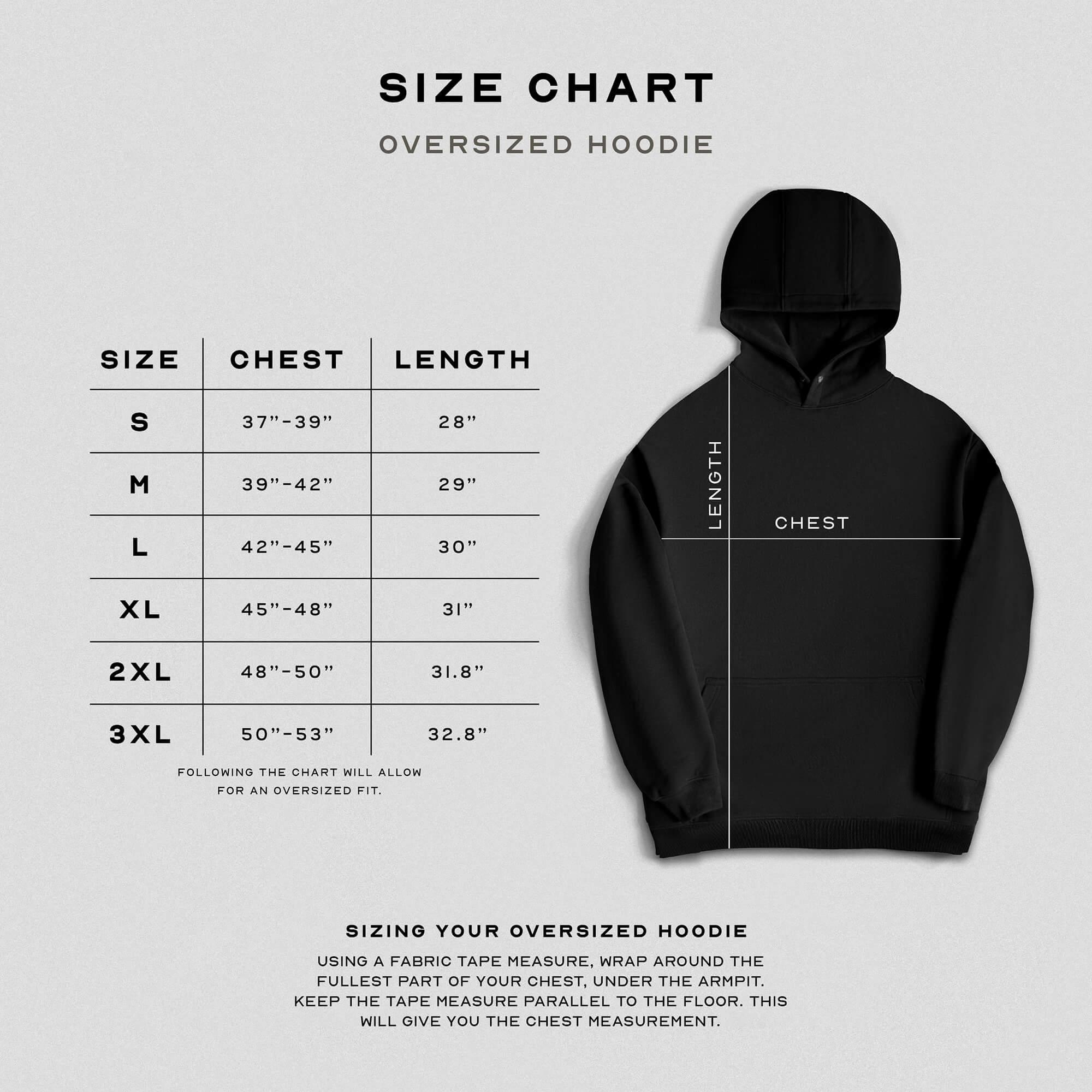 reaper lift club hoodie size guide