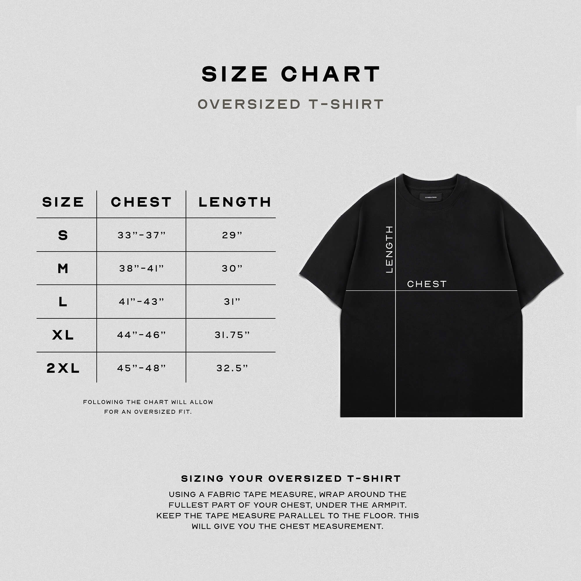 only the strong survive tee size guide