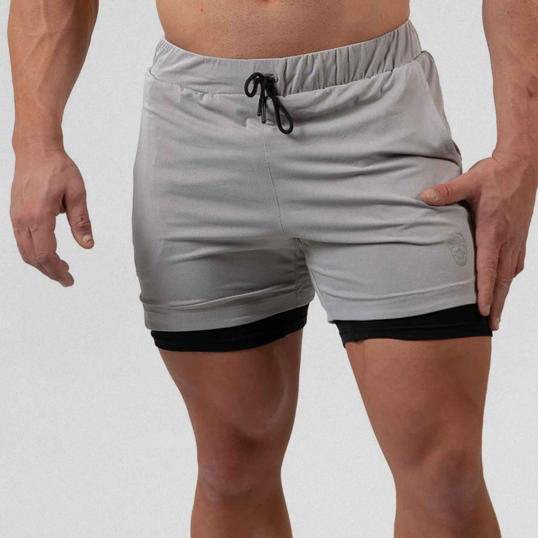 Gymreapers React training shorts on athlete zoomed in to pocket side.