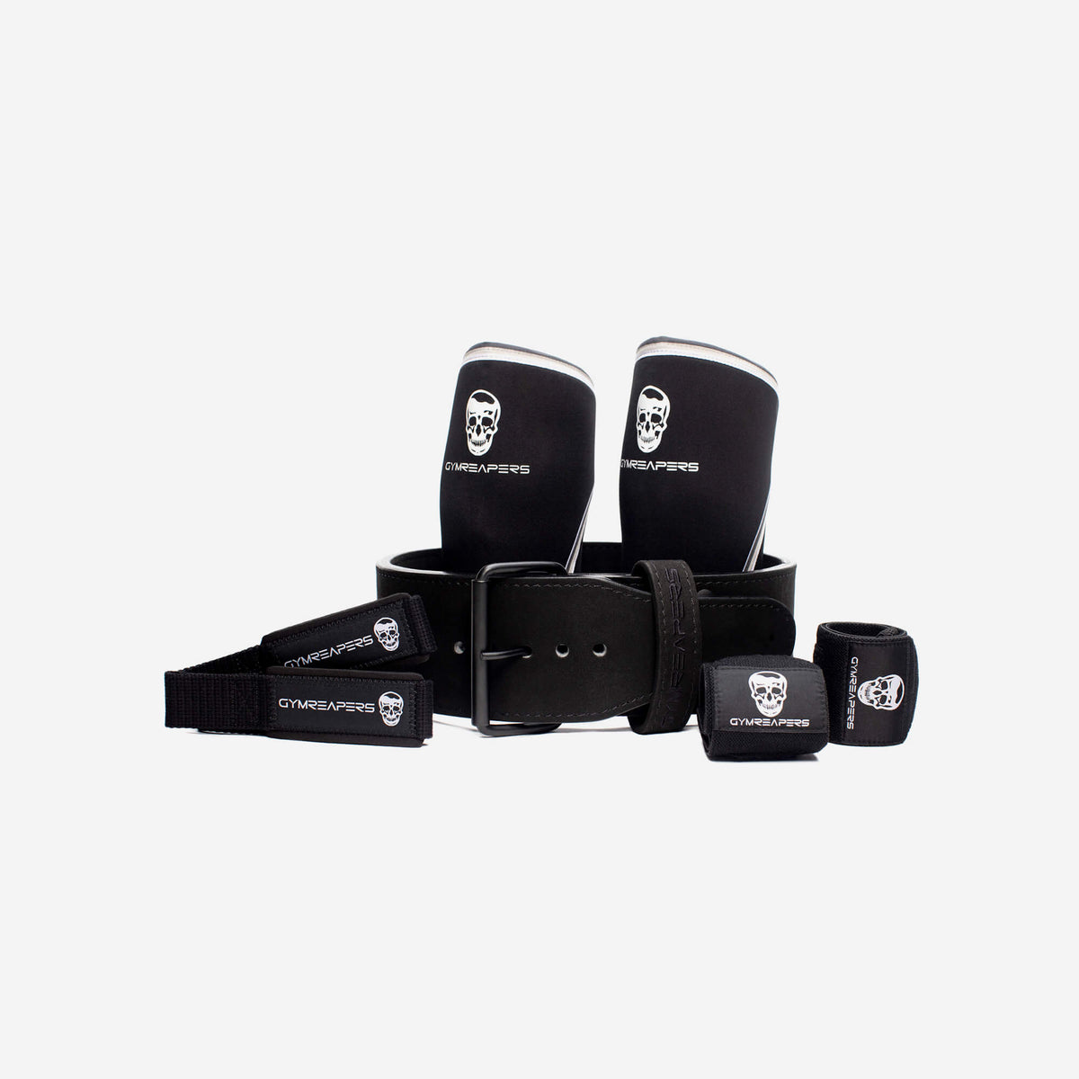 Gymreapers Strength Kit - 10MM Red  Wrist wrap, Knee sleeves, Lifting  straps