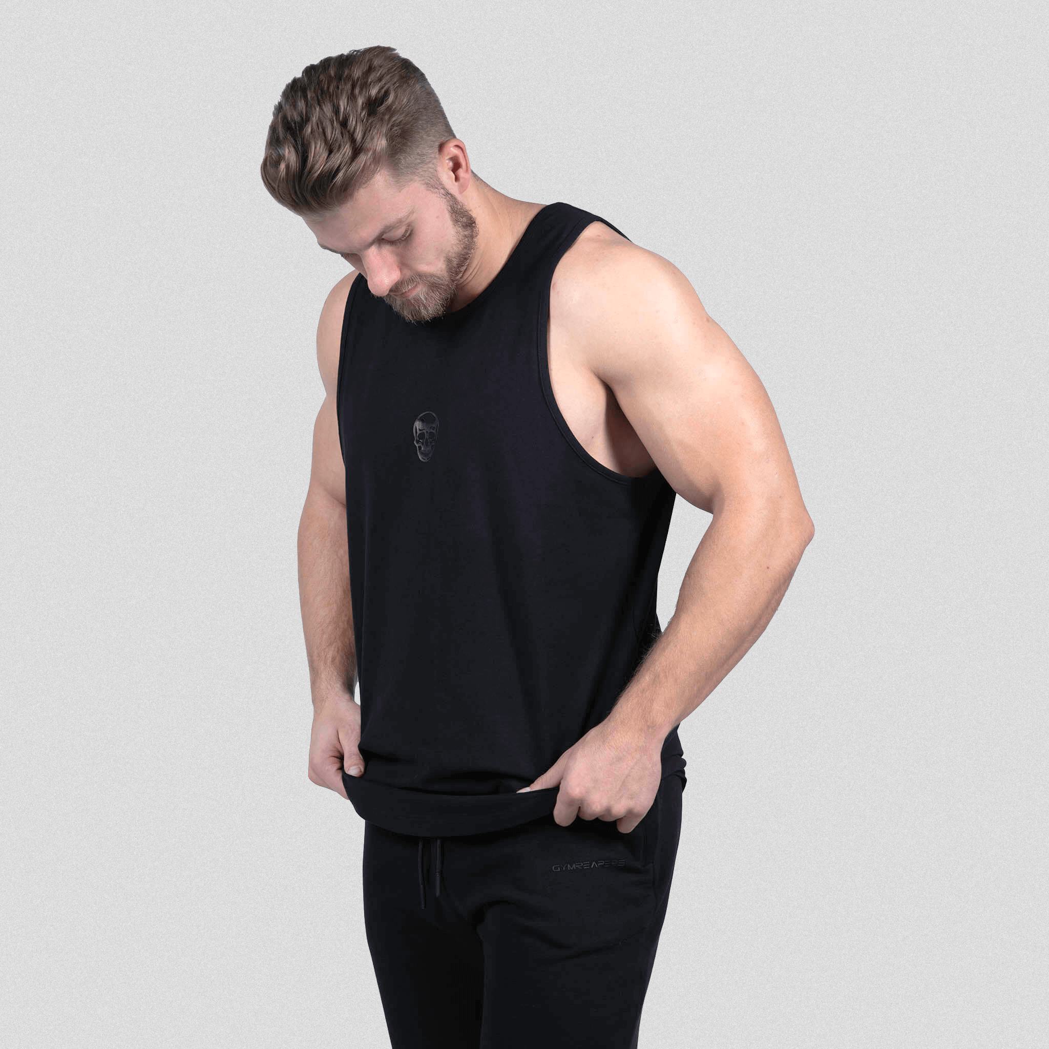 ascend scoop hem tank black side front