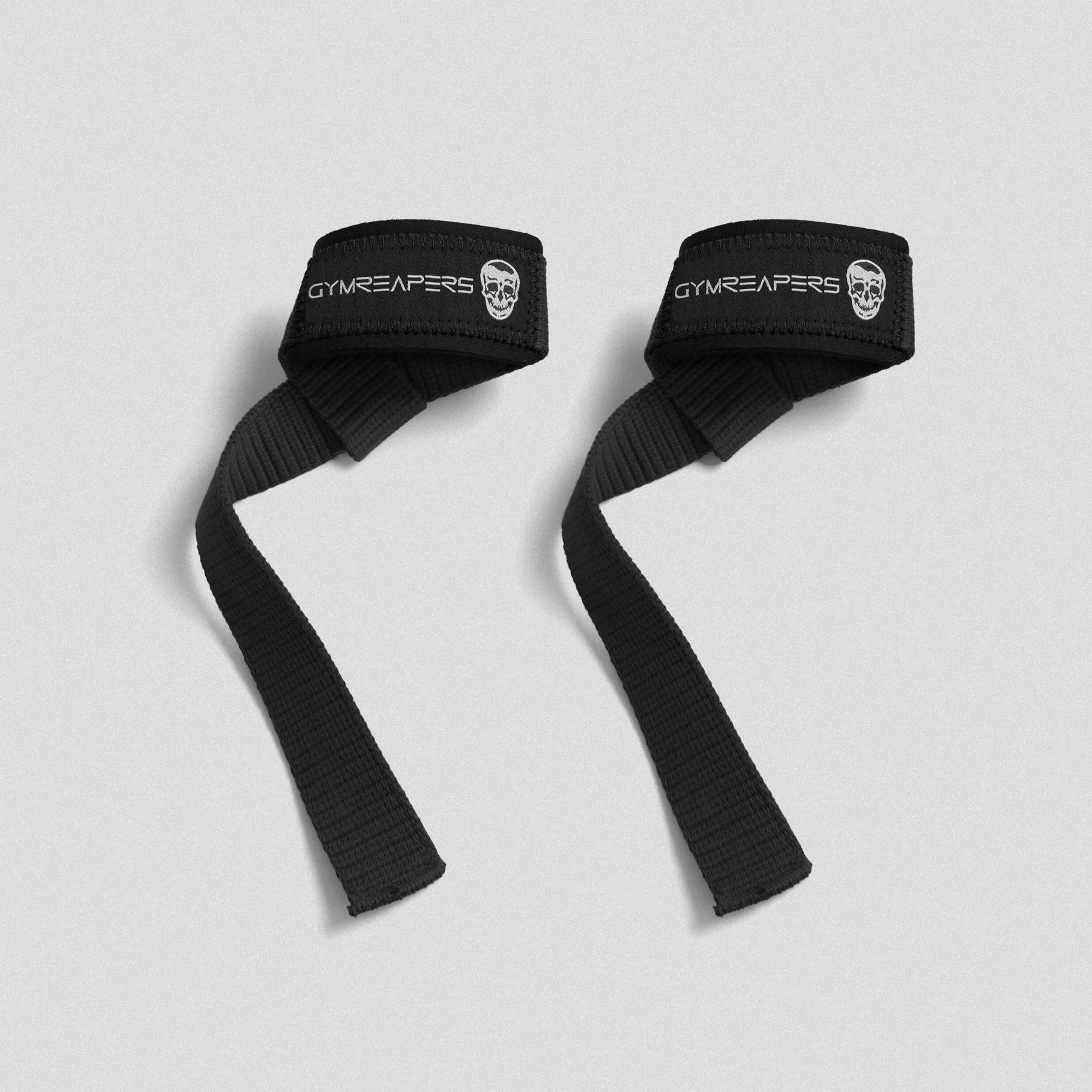 premium padded gymreapers black white lifting straps close up