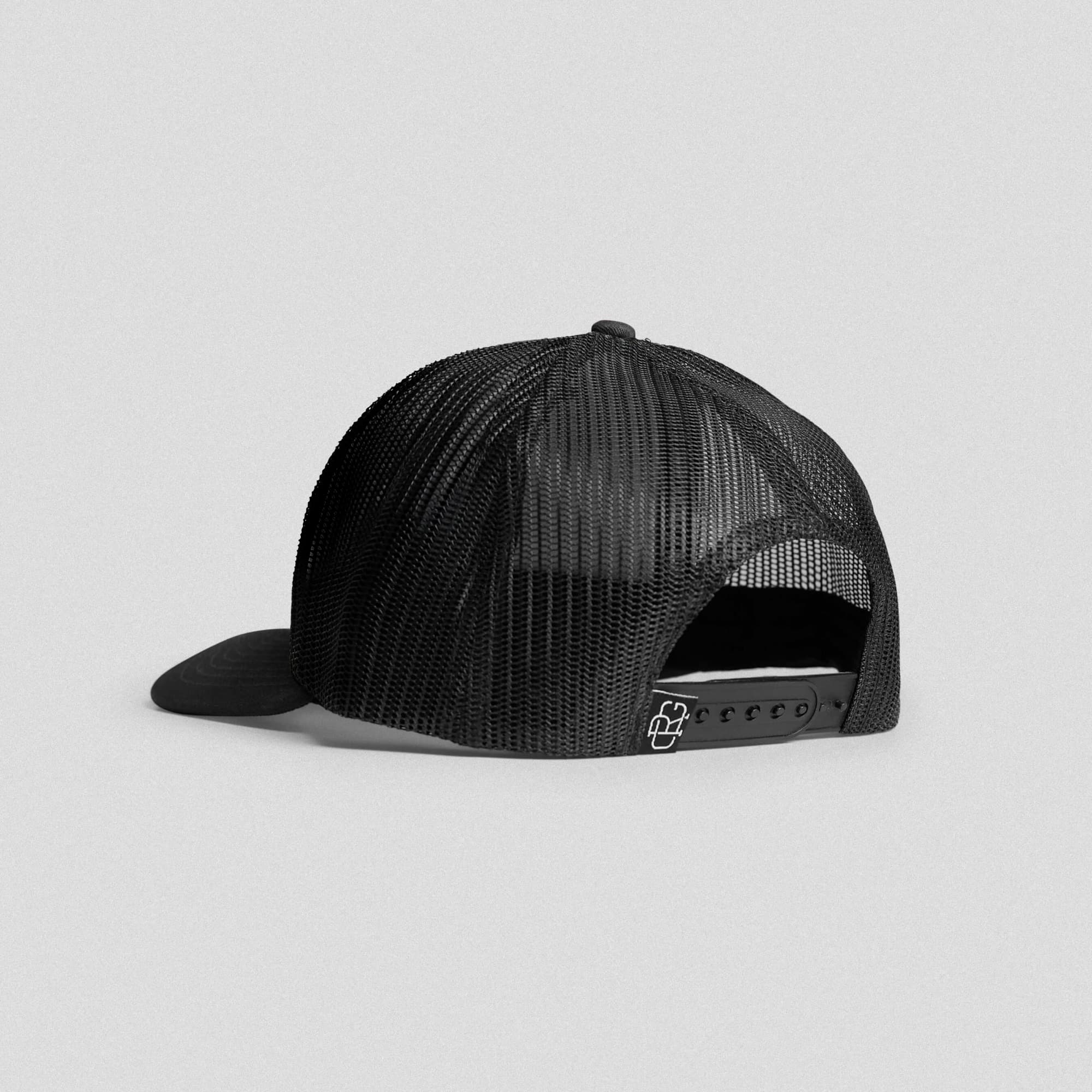 core trucker hat black black back