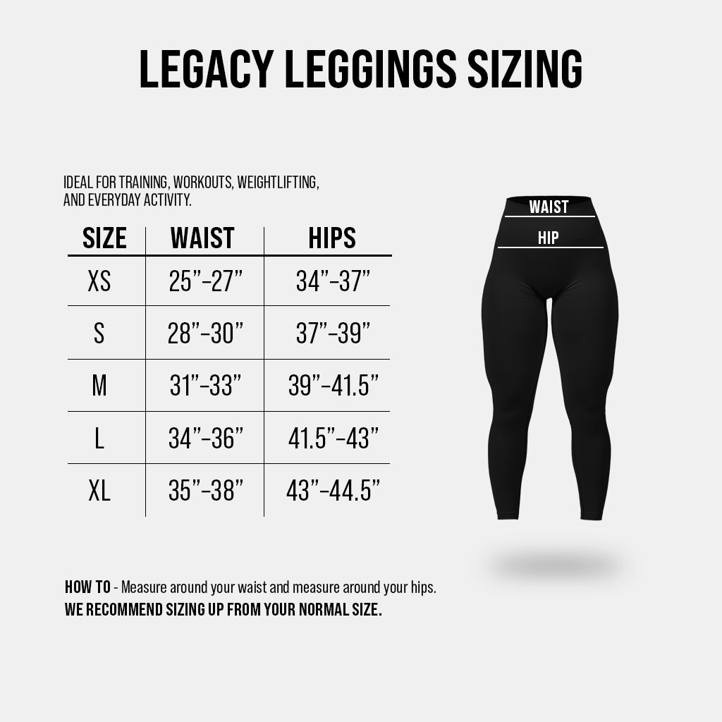 Women's Leggings Size Chart.