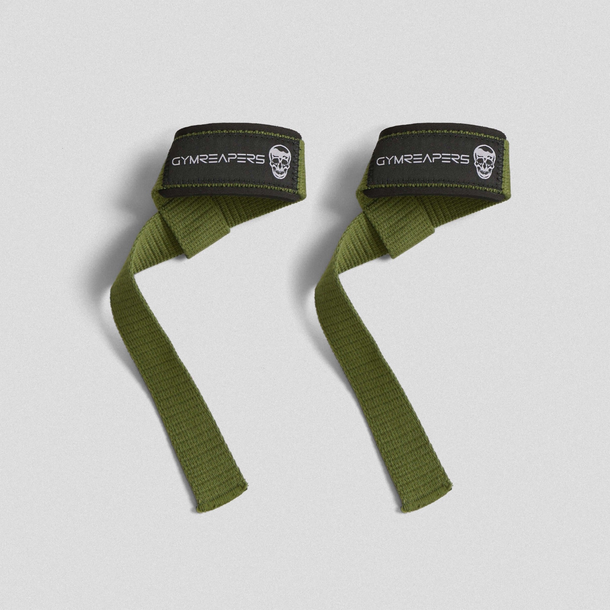 premium padded green gymreapers lifting straps close up shot