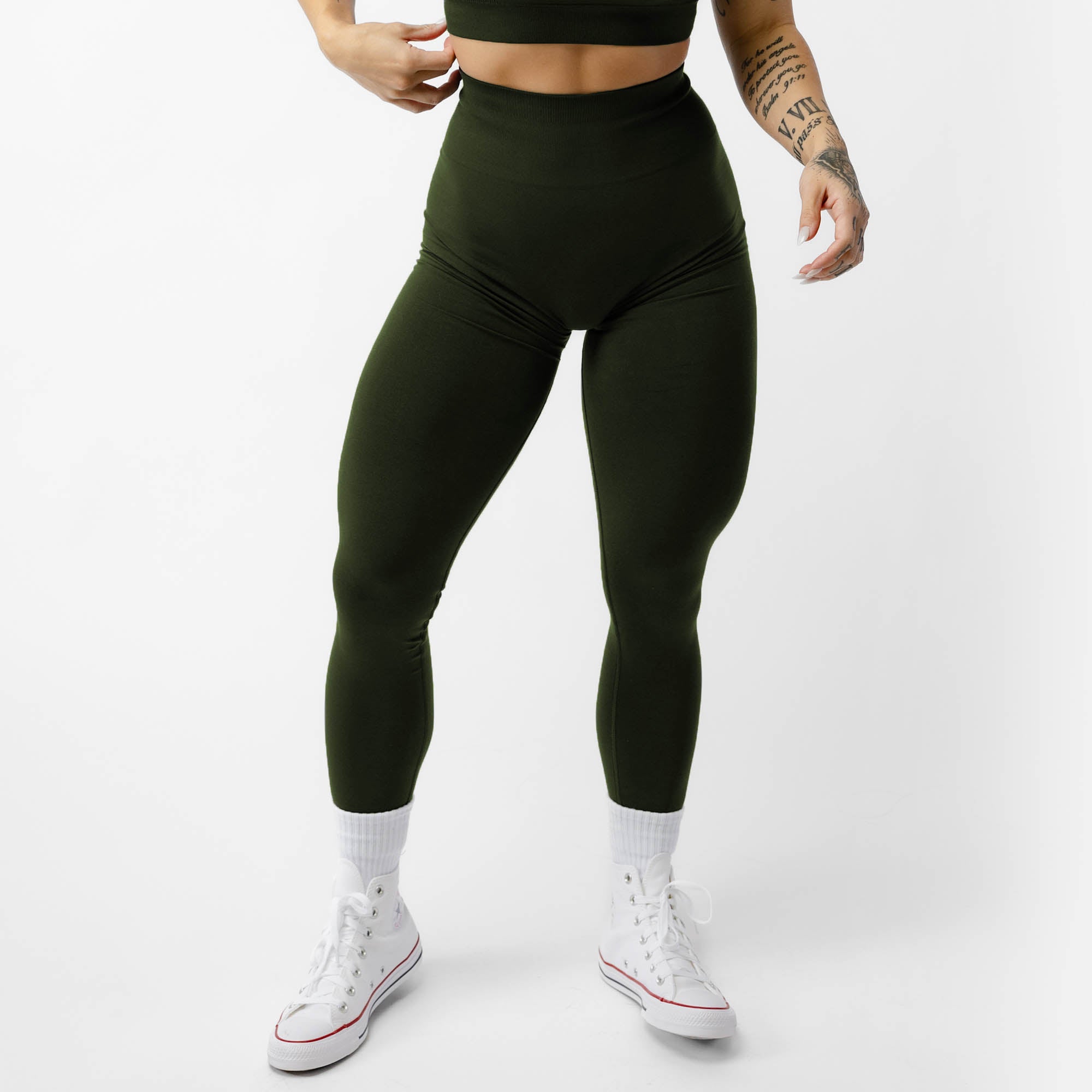 Heart Booty Leggings- Army Green