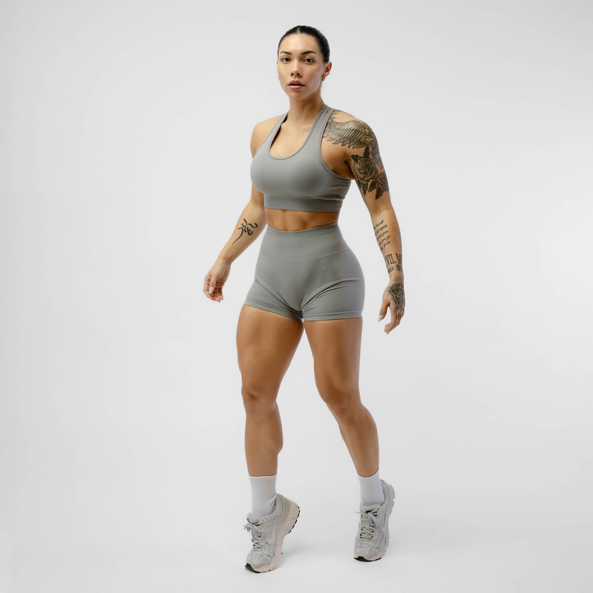 GYMSHARK Legacy Fitness S Women Shorts Black Stretch Logo Sports Activewear