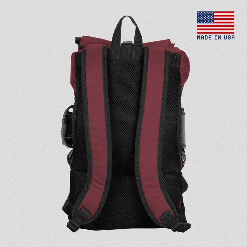 tombstone bag maroon back