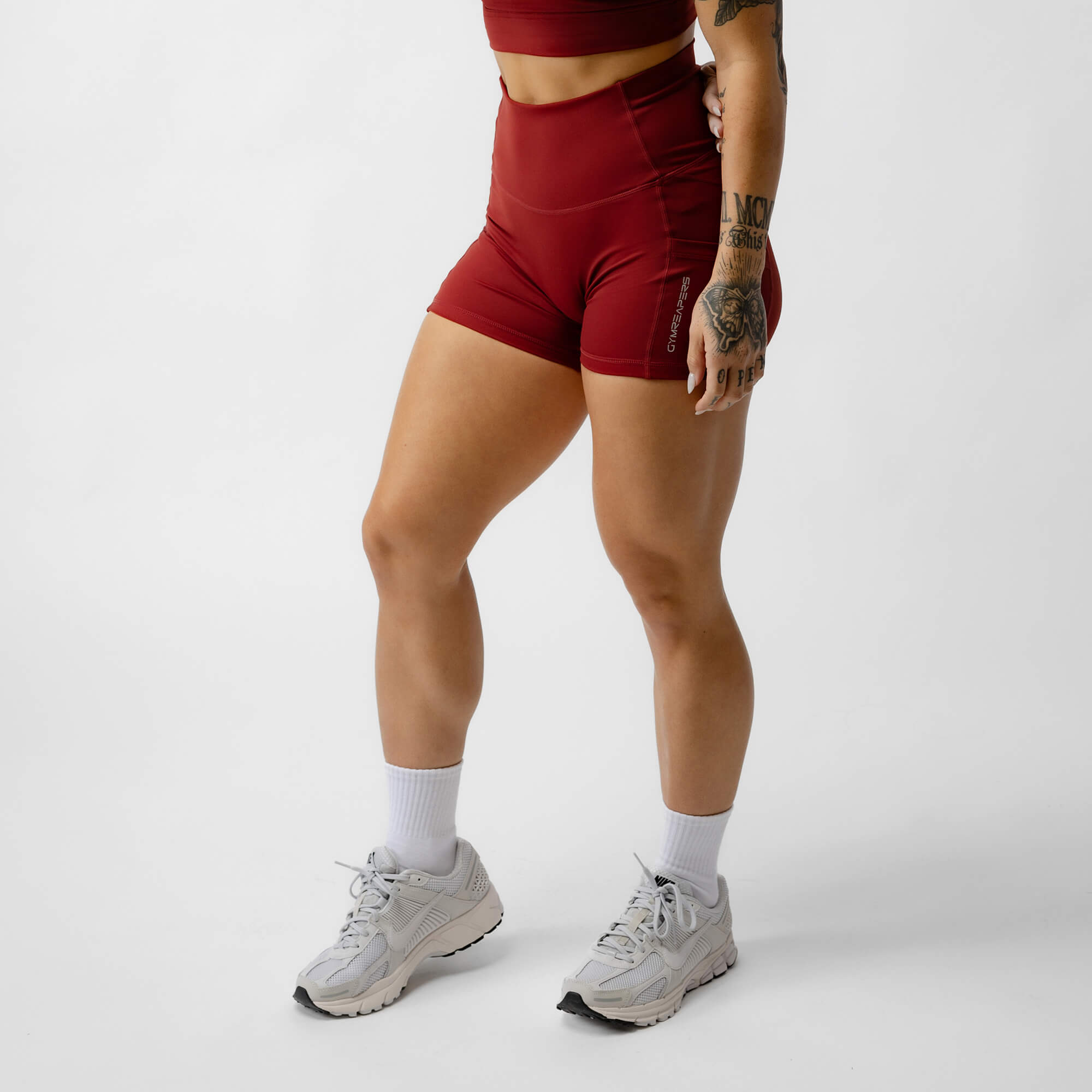 victory shorts ember red front main