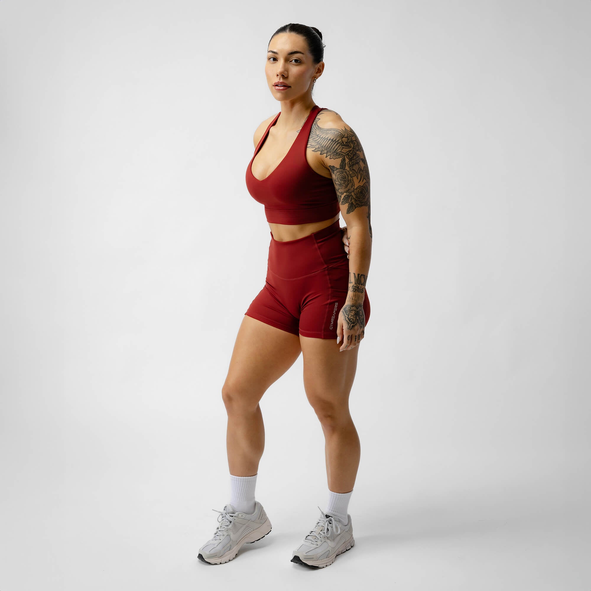 victory shorts ember red full body front