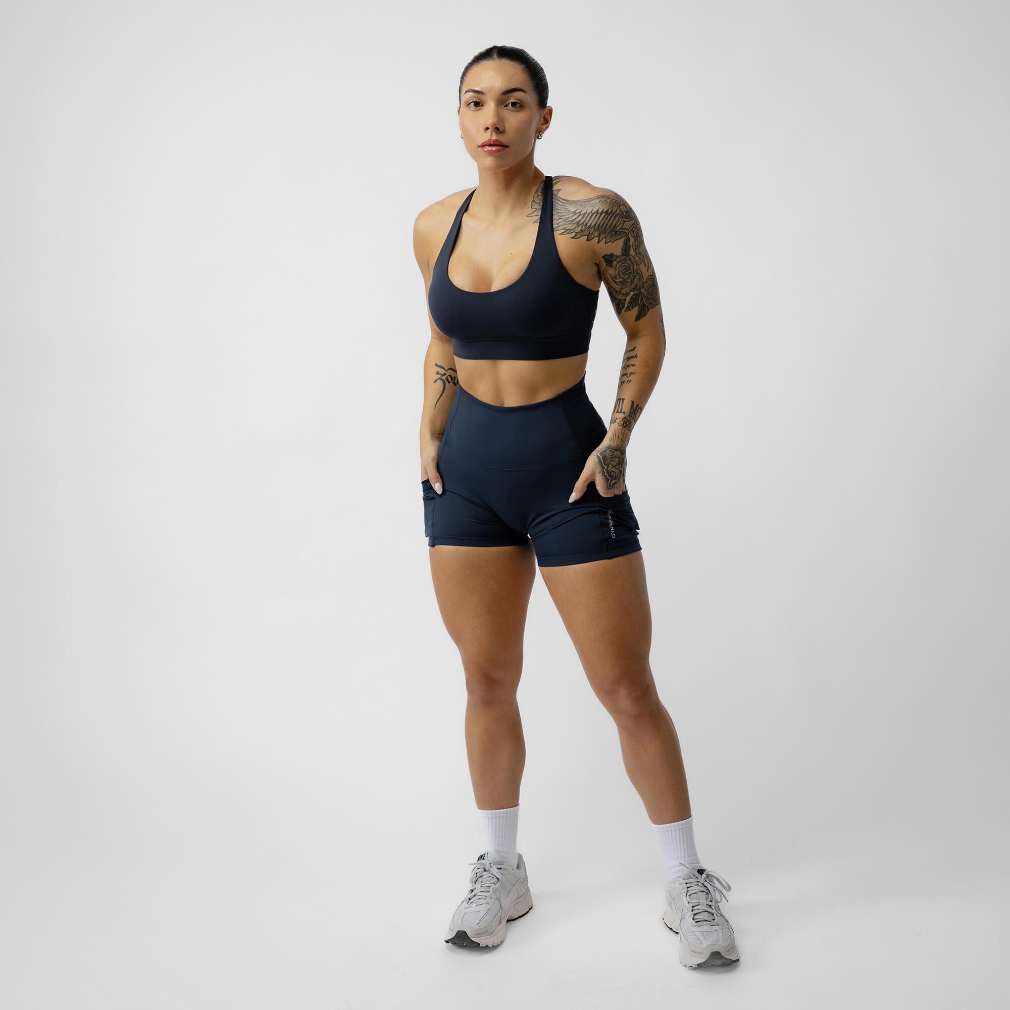 victory shorts midnight navy full body front