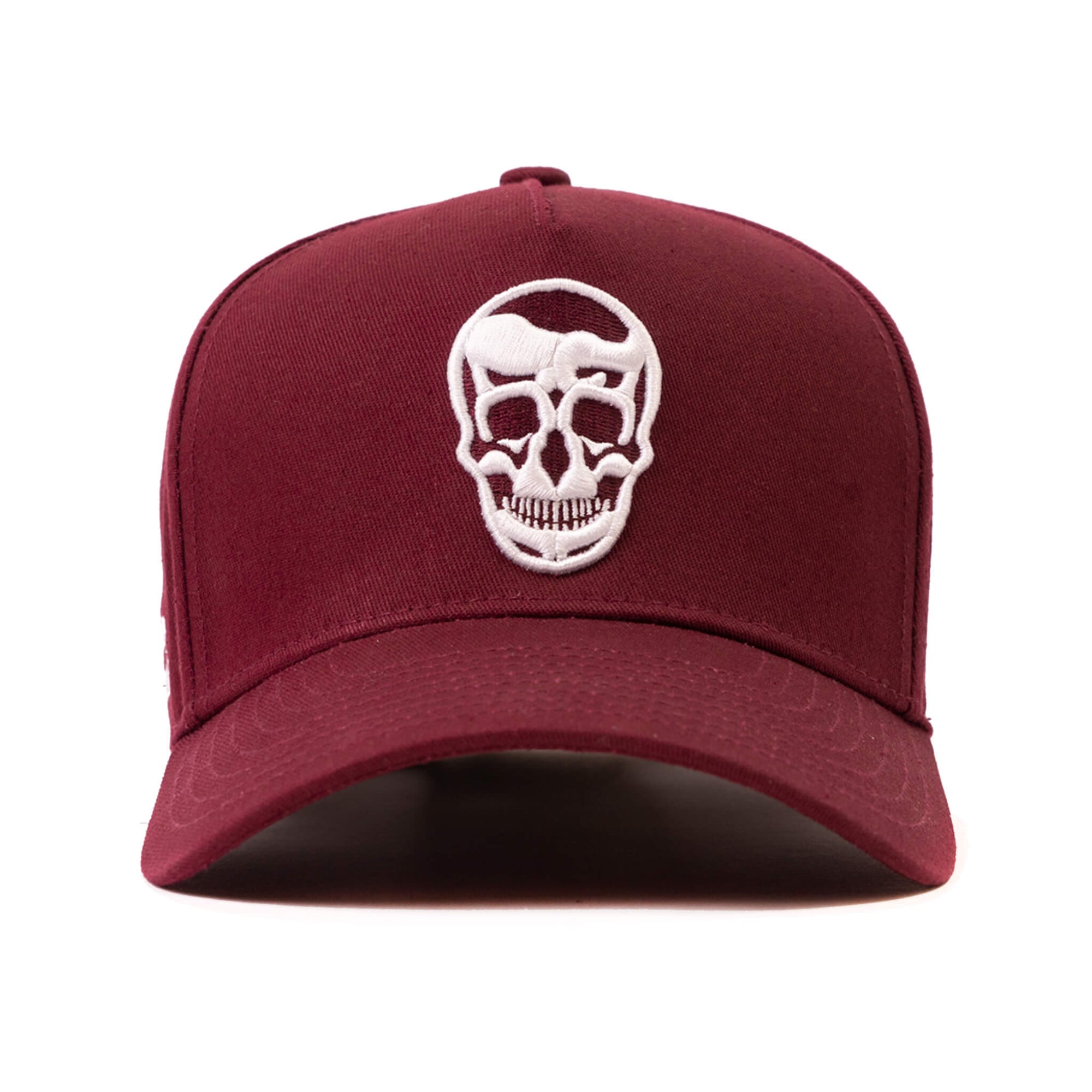 5-Panel Skull Hat - Burgundy