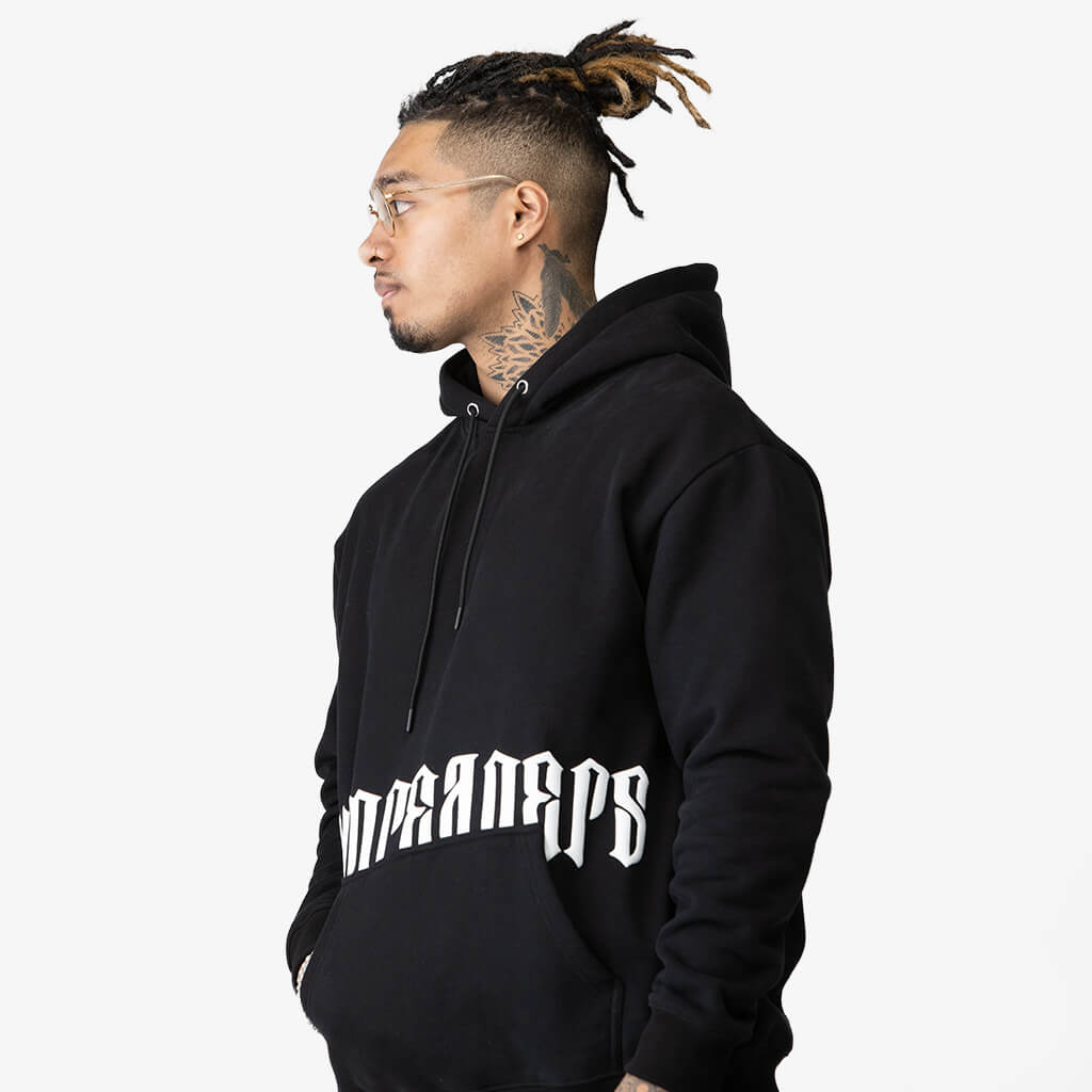 Thrasher hoodie black outlet and white