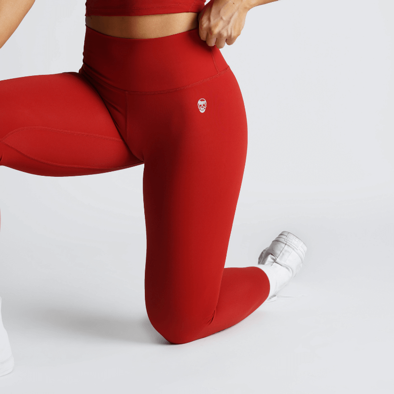 Fiery Force, Red high waisted gym leggings